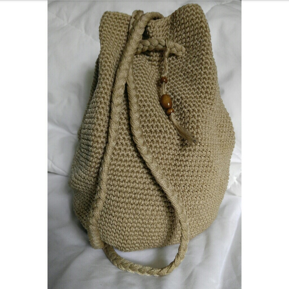 Aldo Tan Woven Straw Boho Backpack